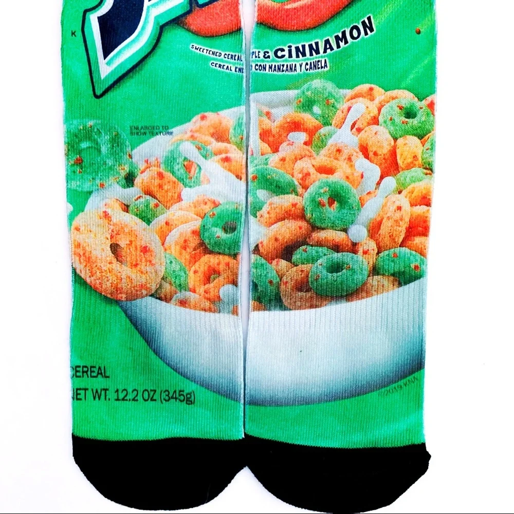 Odd Sox Apple Jacks Crew Socks Mens Womens Kelloggs Cereal Box Fun Novelty Gift